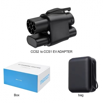 Адаптер-перехідник для заряджання електромобілів CCS2 – CCS1 (AC+DC) Адаптер-перехідник для заряджання електромобілів CCS2 – CCS1 (AC+DC) для електромобілів з гніздом для заряджання CCS1, для заряджання від зарядних станцій CCS2 (швидке заряджання постійним струмом) та Type 2 (повільне заряджання змінним струмом), пиловологозахист IP54, максимальна потужність: 250 кВт (DC) та 8 кВт (AC), кнопка-перемикач між заряджанням постійним і змінним струмом, бокс для транспортування і зберігання, Київ, Киев