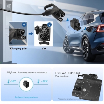 Адаптер-перехідник для заряджання електромобілів CCS2 – CCS1 (DC) Адаптер-перехідник для заряджання електромобілів CCS2 – CCS1 (DC), для автомобілів з гніздом для заряджання CCS1, для заряджання від зарядних станцій стандарта CCS2 (швидке заряджання постійним струмом), 250 Вт, UL94 V-0, IP54, Київ, Киев