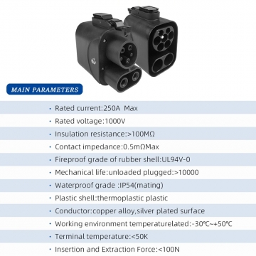 Адаптер-перехідник для заряджання електромобілів CCS2 – CCS1 (DC) Адаптер-перехідник для заряджання електромобілів CCS2 – CCS1 (DC), для автомобілів з гніздом для заряджання CCS1, для заряджання від зарядних станцій стандарта CCS2 (швидке заряджання постійним струмом), 250 Вт, UL94 V-0, IP54, Київ, Киев