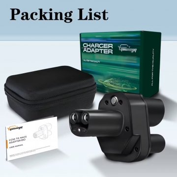 Адаптер-перехідник Guwieyg для заряджання електромобілів CCS2 – Tesla (DC) NACS J3400, Tesla Model 3, Tesla Model S, Tesla Model X, Tesla Model Y, використовується для заряджання від зарядних станцій стандарта CCS2 (швидке заряджання постійним струмом), матеріал корпуса: PA66 поліамід 66, IP54, максимальна потужність: 300 кВт, бокс для транспортування і зберігання, виробник Guwieyg (Китай), Київ, Киев