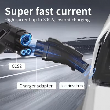 Адаптер-перехідник Olink для швидкісного заряджання електромобілів CCS 2 – GBT DC (300 А), для заряджання китайських автомобілів (GBT) від європейських швидкісних зарядних станцій (CCS2), вогнетривкий пластик стандарту UL94 V-0 (горіння припиняється протягом 10 секунд), матеріал конекторів мідь + срібло, пиловологозахист IP54, максимальна потужність 300 кВт, Київ, Киев