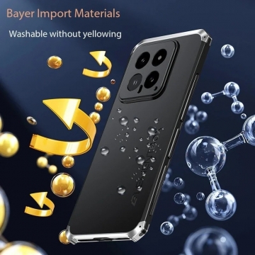 Чехол Element Case Solace (Element Box) для смартфона Xiaomi 14, противоударный бампер, корпус из поликарбоната, алюминиевые накладки, бампер состоит из трёх частей, скрученных четырьмя винтиками, в комплект входит отвёртка и 2 запасных винтика, резиновые прокладки на внутренней поверхности рамы для защиты корпуса смартфона, встроенные кнопки регулировки громкости, двойное отверстие для крепления ремешка, фабричная упаковка, Киев, Київ