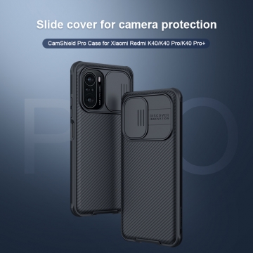 Чохол із захисною шторкою для камери Nillkin CamShield Pro для Xiaomi Poco F3 / Xiaomi Redmi K40 / Xiaomi Redmi K40 Pro / Xiaomi Mi 11i Чехол с защитной шторкой для камеры Nillkin CamShield Pro для смартфона Xiaomi Poco F3 / Xiaomi Redmi K40 / Xiaomi Redmi K40 Pro / Xiaomi Mi 11i, задняя панель из поликарбоната + рама из термополиуретана, дополнительная защита углов смартфона «воздушными подушками», шторка-слайдер для защиты камеры от механических воздействий, накладки на кнопки регулировки громкости, чёрный, синий, зелёный, Киев, Київ