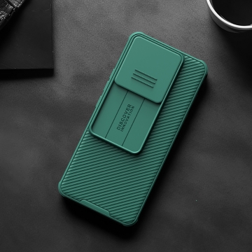 Чехол с защитной шторкой для камеры Nillkin CamShield Pro для смартфона Xiaomi Redmi Note 13 Pro 5G / Xiaomi Poco X6, задняя панель из поликарбоната + рама из термополиуретана, дополнительная защита углов смартфона «воздушными подушками», шторка-слайдер для защиты камеры от механических воздействий, накладки на кнопки регулировки громкости, чёрный, синий, зелёный, Киев, Київ