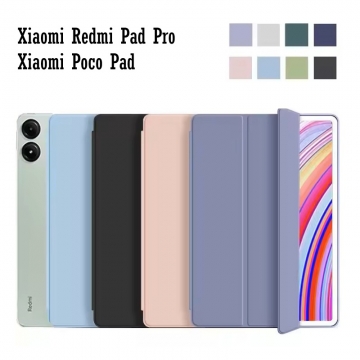 Чохол-книжка для Xiaomi Poco Pad / Xiaomi Redmi Pad Pro Чохол-книжка для планшета Xiaomi Poco Pad / Xiaomi Redmi Pad Pro, горизонтальний фліп, термополіуретан, мікрофайбер, смарт-чохол (екран вмикається при відкритті чохла і вимикається при закритті), 2 режими складання чохла: вертикальний для перегляду відео (65°), для малювання / набору текста (30°), Київ, Киев