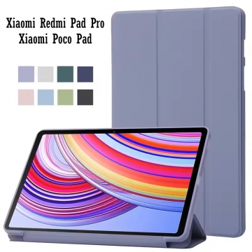 Чохол-книжка для Xiaomi Poco Pad / Xiaomi Redmi Pad Pro Чохол-книжка для планшета Xiaomi Poco Pad / Xiaomi Redmi Pad Pro, горизонтальний фліп, термополіуретан, мікрофайбер, смарт-чохол (екран вмикається при відкритті чохла і вимикається при закритті), 2 режими складання чохла: вертикальний для перегляду відео (65°), для малювання / набору текста (30°), Київ, Киев