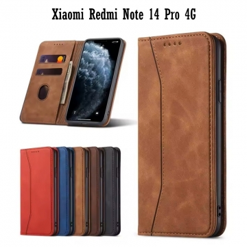 Чохол-книжка для Xiaomi Redmi Note 14 Pro 4G Чохол-книжка для смартфона Xiaomi Redmi Note 14 Pro 4G, горизонтальний фліп, штучна шкіра + накладка з термополіуретана, вбудовані магніти для фіксації чохла в закритому стані, два відділення для платіжних карт / візитівок, відділення для готівки, накладка на кнопки живлення і регулювання гучності, можливість трансформації чохла в підставку для перегляду відео, подвійний отвір для кріплення ремінця, Київ, Киев