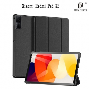 Чохол-книжка Dux Ducis (серія Domo) для Xiaomi Redmi Pad SE, горизонтальний фліп, штучна шкіра, термополіуретан, ПВХ, мікрофайбер, захист кутів планшета «повітряними подушками», магнітне тримання чохла в закритому стані, смарт-чохол (екран вмикається при відкритті чохла і вимикається при закритті), 2 режими складання чохла, металевий шильд «Dux Ducis» на лицьовому боці, чорний, синій, рожевий, Київ, Киев