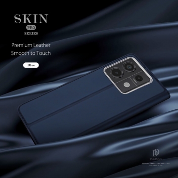 Чехол-книжка Dux Ducis Skin Pro для смартфона Redmi Note 13 Pro 5G / Xiaomi Poco X6, горизонтальный флип, искусственная кожа, накладка из термополиуретана, встроенные магниты для фиксации чехла в закрытом и открытом состоянии, отделение для платёжных карт / визиток, возможность трансформации чехла в подставку для просмотра видео, чёрный, синий, золотой, розовый, Киев, Київ