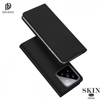 Чехол-книжка Dux Ducis Skin Pro для смартфона Xiaomi 14 Pro, горизонтальный флип, искусственная кожа, накладка из термополиуретана, встроенные магниты для фиксации чехла в закрытом и открытом состоянии, отделение для платёжных карт / визиток, возможность трансформации чехла в подставку для просмотра видео, чёрный, синий, золотой, розовый, Киев, Київ