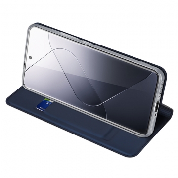 Чехол-книжка Dux Ducis Skin Pro для смартфона Xiaomi 14 Pro, горизонтальный флип, искусственная кожа, накладка из термополиуретана, встроенные магниты для фиксации чехла в закрытом и открытом состоянии, отделение для платёжных карт / визиток, возможность трансформации чехла в подставку для просмотра видео, чёрный, синий, золотой, розовый, Киев, Київ