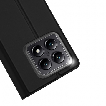 Чехол-книжка Dux Ducis Skin Pro для смартфона Xiaomi 14T, горизонтальный флип, искусственная кожа, накладка из термополиуретана, встроенные магниты для фиксации чехла в закрытом и открытом состоянии, отделение для платёжных карт / визиток, возможность трансформации чехла в подставку для просмотра видео, чёрный, синий, золотой, розовый, Киев, Київ