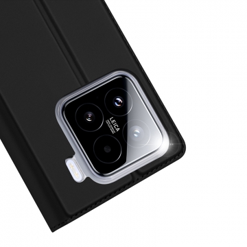 Чехол-книжка Dux Ducis Skin Pro для смартфона Xiaomi 15, горизонтальный флип, искусственная кожа, накладка из термополиуретана, встроенные магниты для фиксации чехла в закрытом и открытом состоянии, отделение для платёжных карт / визиток, возможность трансформации чехла в подставку для просмотра видео, чёрный, синий, золотой, розовый, Киев, Київ