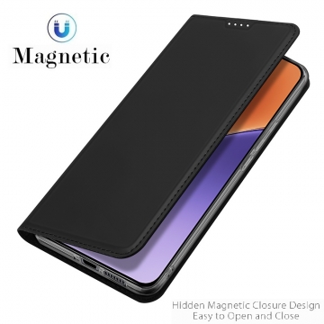 Чехол-книжка Dux Ducis Skin Pro для смартфона Xiaomi 15, горизонтальный флип, искусственная кожа, накладка из термополиуретана, встроенные магниты для фиксации чехла в закрытом и открытом состоянии, отделение для платёжных карт / визиток, возможность трансформации чехла в подставку для просмотра видео, чёрный, синий, золотой, розовый, Киев, Київ