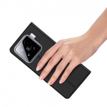 Чехол-книжка Dux Ducis Skin Pro для смартфона Xiaomi 15, горизонтальный флип, искусственная кожа, накладка из термополиуретана, встроенные магниты для фиксации чехла в закрытом и открытом состоянии, отделение для платёжных карт / визиток, возможность трансформации чехла в подставку для просмотра видео, чёрный, синий, золотой, розовый, Киев, Київ