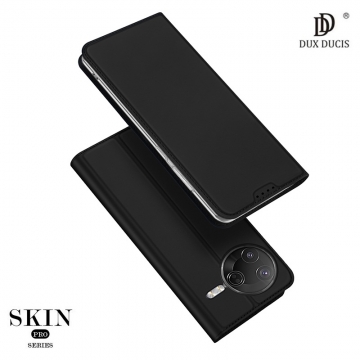 Чехол-книжка Dux Ducis Skin Pro для смартфона Xiaomi Poco F7 Pro / Xiaomi Redmi K80, горизонтальный флип, искусственная кожа, накладка из термополиуретана, встроенные магниты для фиксации чехла в закрытом и открытом состоянии, отделение для платёжных карт / визиток, возможность трансформации чехла в подставку для просмотра видео, чёрный, синий, золотой, розовый, Киев, Київ