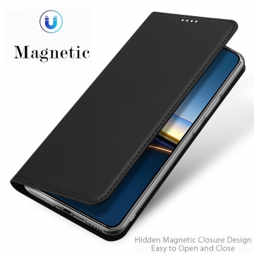 Чехол-книжка Dux Ducis Skin Pro для смартфона Xiaomi Poco F7 Pro / Xiaomi Redmi K80, горизонтальный флип, искусственная кожа, накладка из термополиуретана, встроенные магниты для фиксации чехла в закрытом и открытом состоянии, отделение для платёжных карт / визиток, возможность трансформации чехла в подставку для просмотра видео, чёрный, синий, золотой, розовый, Киев, Київ