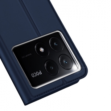 Чехол-книжка Dux Ducis Skin Pro для смартфона Xiaomi Poco X6 Pro / Xiaomi Redmi K70E, горизонтальный флип, искусственная кожа, накладка из термополиуретана, встроенные магниты для фиксации чехла в закрытом и открытом состоянии, отделение для платёжных карт / визиток, возможность трансформации чехла в подставку для просмотра видео, чёрный, синий, золотой, розовый, Киев, Київ