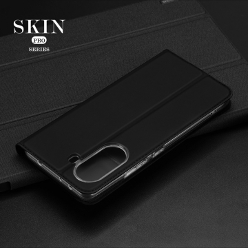 Чехол-книжка Dux Ducis Skin Pro для смартфона Xiaomi Poco X7 Pro / Xiaomi Redmi Turbo 4, горизонтальный флип, искусственная кожа, накладка из термополиуретана, встроенные магниты для фиксации чехла в закрытом и открытом состоянии, отделение для платёжных карт / визиток, возможность трансформации чехла в подставку для просмотра видео, чёрный, синий, золотой, розовый, Киев, Київ