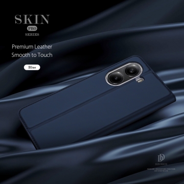 Чехол-книжка Dux Ducis Skin Pro для смартфона Xiaomi Poco X7 Pro / Xiaomi Redmi Turbo 4, горизонтальный флип, искусственная кожа, накладка из термополиуретана, встроенные магниты для фиксации чехла в закрытом и открытом состоянии, отделение для платёжных карт / визиток, возможность трансформации чехла в подставку для просмотра видео, чёрный, синий, золотой, розовый, Киев, Київ
