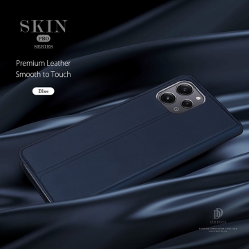 Чехол-книжка Dux Ducis Skin Pro для смартфона Xiaomi Redmi 12 / Xiaomi Redmi Note 12R, горизонтальный флип, искусственная кожа, накладка из термополиуретана, встроенные магниты для фиксации чехла в закрытом и открытом состоянии, отделение для платёжных карт / визиток, возможность трансформации чехла в подставку для просмотра видео, чёрный, синий, золотой, розовый, Киев, Київ