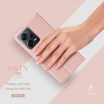 Чехол-книжка Dux Ducis Skin Pro для смартфона Xiaomi Redmi Note 12 Pro+ 5G, Xiaomi Redmi Note 12 Pro Plus 5G, горизонтальный флип, искусственная кожа, накладка из термополиуретана, встроенные магниты для фиксации чехла в закрытом и открытом состоянии, отделение для платёжных карт / визиток, возможность трансформации чехла в подставку для просмотра видео, чёрный, синий, золотой, розовый, Киев, Київ
