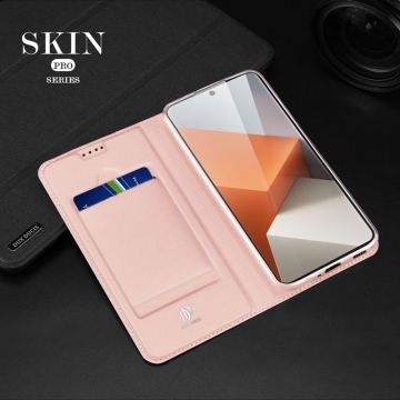 Чехол-книжка Dux Ducis Skin Pro для смартфона Xiaomi Redmi Note 13 Pro+, Xiaomi Redmi Note 13 Pro Plus, горизонтальный флип, искусственная кожа, накладка из термополиуретана, встроенные магниты для фиксации чехла в закрытом и открытом состоянии, отделение для платёжных карт / визиток, возможность трансформации чехла в подставку для просмотра видео, чёрный, синий, золотой, розовый, Киев, Київ