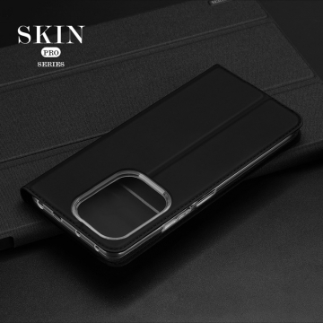 Чехол-книжка Dux Ducis Skin Pro для смартфона Xiaomi Redmi Note 13 Pro 4G / Xiaomi Poco M6 Pro, горизонтальный флип, искусственная кожа, накладка из термополиуретана, встроенные магниты для фиксации чехла в закрытом и открытом состоянии, отделение для платёжных карт / визиток, возможность трансформации чехла в подставку для просмотра видео, чёрный, синий, золотой, розовый, Киев, Київ