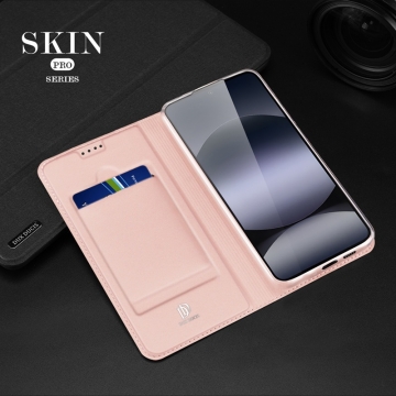 Чехол-книжка Dux Ducis Skin Pro для смартфона Xiaomi Redmi Note 14 4G, горизонтальный флип, искусственная кожа, накладка из термополиуретана, встроенные магниты для фиксации чехла в закрытом и открытом состоянии, отделение для платёжных карт / визиток, возможность трансформации чехла в подставку для просмотра видео, чёрный, синий, золотой, розовый, Киев, Київ