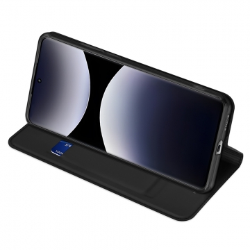 Чехол-книжка Dux Ducis Skin Pro для смартфона Xiaomi Redmi Note 14 Pro 4G, горизонтальный флип, искусственная кожа, накладка из термополиуретана, встроенные магниты для фиксации чехла в закрытом и открытом состоянии, отделение для платёжных карт / визиток, возможность трансформации чехла в подставку для просмотра видео, чёрный, синий, золотой, розовый, Киев, Київ