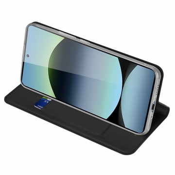 Чехол-книжка Dux Ducis Skin Pro для смартфона Xiaomi Redmi Note 14S, горизонтальный флип, искусственная кожа, накладка из термополиуретана, встроенные магниты для фиксации чехла в закрытом и открытом состоянии, отделение для платёжных карт / визиток, возможность трансформации чехла в подставку для просмотра видео, чёрный, синий, золотой, розовый, Киев, Київ