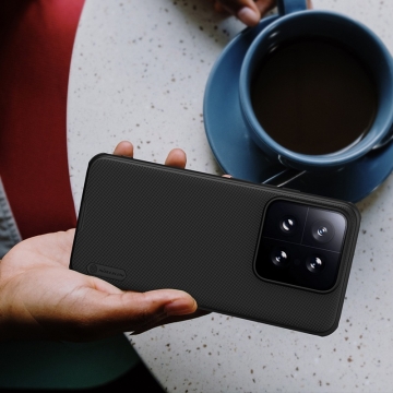 Чохол-накладка Nillkin Super Frosted Shield Pro для смартфона Xiaomi 14, задня панель з полікарбоната + рама з термополіуретана, поєднання жорсткості з гнучкістю, додатковий захист кутів смартфона кутовими бамперами, накладки на кнопки живлення й регулювання гучності, чорний, синій, зелений, червоний, Київ, Киев
