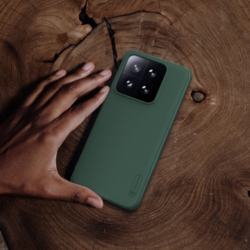 Чохол-накладка Nillkin Super Frosted Shield Pro для смартфона Xiaomi 14, задня панель з полікарбоната + рама з термополіуретана, поєднання жорсткості з гнучкістю, додатковий захист кутів смартфона кутовими бамперами, накладки на кнопки живлення й регулювання гучності, чорний, синій, зелений, червоний, Київ, Киев