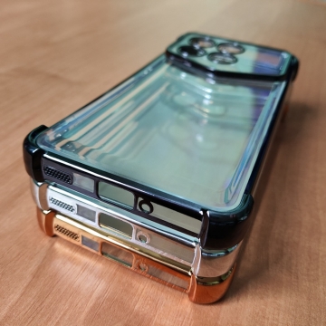 Чохол-накладка з кольоровим покриттям для Xiaomi Poco F6 Pro / Xiaomi Redmi K70 / Xiaomi Redmi K70 Pro, прозорий термополіуретан, виділені кольором рама і блок камер, додатковий захист кутів смартфона «повітряними подушками», захист блоку камер, накладка на кнопки регулювання гучності, Київ, Киев