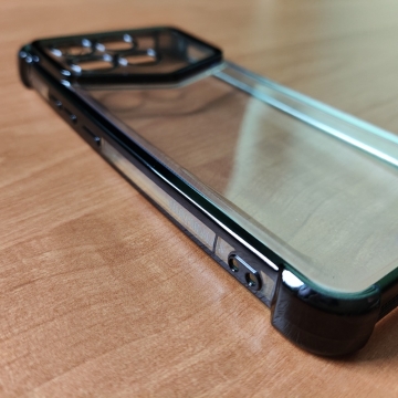 Чохол-накладка з кольоровим покриттям для Xiaomi Poco F6 Pro / Xiaomi Redmi K70 / Xiaomi Redmi K70 Pro, прозорий термополіуретан, виділені кольором рама і блок камер, додатковий захист кутів смартфона «повітряними подушками», захист блоку камер, накладка на кнопки регулювання гучності, Київ, Киев