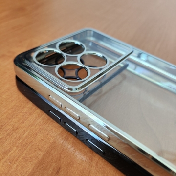 Чохол-накладка з кольоровим покриттям для Xiaomi Poco X6 Pro / Xiaomi Redmi K70E, прозорий термополіуретан, виділені кольором рама і блок камер, додатковий захист кутів смартфона «повітряними подушками», накладка на кнопки регулювання гучності, Київ, Киев