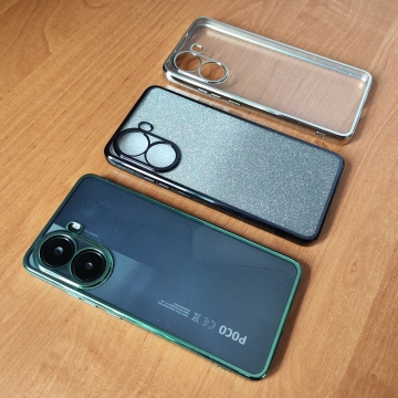 Чохол-накладка з кольоровим покриттям для смартфона Xiaomi Poco X7 Pro / Xiaomi Redmi Turbo 4, прозорий термополіуретан, виділені кольором рама і блок камер, знімна підкладка для зміни кольору задньої панелі, додатковий захист кутів смартфона «повітряними подушками», накладка на кнопки регулювання гучності, Київ, Киев