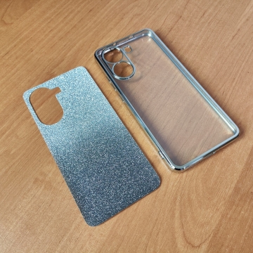 Чохол-накладка з кольоровим покриттям для смартфона Xiaomi Poco X7 Pro / Xiaomi Redmi Turbo 4, прозорий термополіуретан, виділені кольором рама і блок камер, знімна підкладка для зміни кольору задньої панелі, додатковий захист кутів смартфона «повітряними подушками», накладка на кнопки регулювання гучності, Київ, Киев