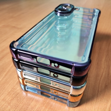 Чохол-накладка з кольоровим покриттям для Xiaomi Redmi 13C / Xiaomi Poco C65, прозорий термополіуретан, виділені кольором рама і блок камер, додатковий захист кутів смартфона «повітряними подушками», захист блоку камер, накладка на кнопки регулювання гучності, Київ, Киев