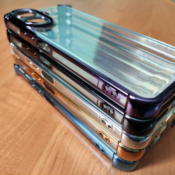 Чохол-накладка з кольоровим покриттям для Xiaomi Redmi 13C / Xiaomi Poco C65, прозорий термополіуретан, виділені кольором рама і блок камер, додатковий захист кутів смартфона «повітряними подушками», захист блоку камер, накладка на кнопки регулювання гучності, Київ, Киев