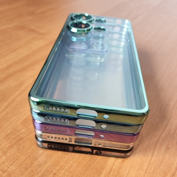 Чохол-накладка з кольоровим покриттям для Xiaomi Redmi Note 13 Pro 4G / Xiaomi Poco M6 Pro, прозорий термополіуретан, виділені кольором рама і блок камер, додатковий захист кутів смартфона «повітряними подушками», накладка на кнопки регулювання гучності, Київ, Киев