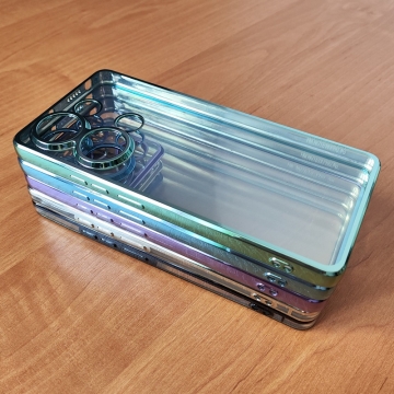 Чохол-накладка з кольоровим покриттям для Xiaomi Redmi Note 13 Pro 4G / Xiaomi Poco M6 Pro, прозорий термополіуретан, виділені кольором рама і блок камер, додатковий захист кутів смартфона «повітряними подушками», накладка на кнопки регулювання гучності, Київ, Киев