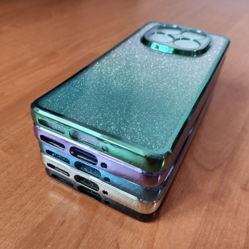 Чохол-накладка з кольоровим покриттям для смартфона Xiaomi Redmi Note 14 Pro 4G, прозорий термополіуретан, виділені кольором рама і блок камер, знімна підкладка для зміни кольору задньої панелі, додатковий захист кутів смартфона «повітряними подушками», накладка на кнопки регулювання гучності, Київ, Киев