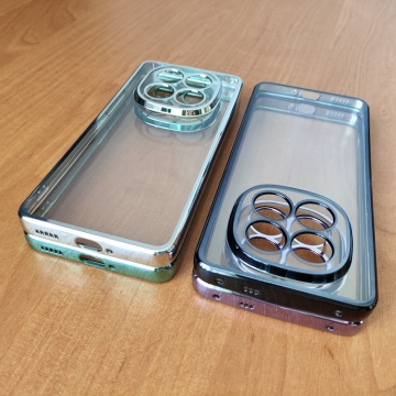 Чохол-накладка з кольоровим покриттям для Xiaomi Redmi Note 14 Pro+ 5G, Xiaomi Redmi Note 14 Pro Plus 5G, прозорий термополіуретан, виділені кольором рама і блок камер, додатковий захист кутів смартфона «повітряними подушками», накладка на кнопки регулювання гучності, Київ, Киев