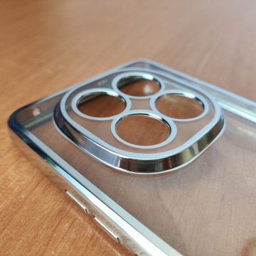 Чохол-накладка з кольоровим покриттям для Xiaomi Redmi Note 14 Pro+ 5G, Xiaomi Redmi Note 14 Pro Plus 5G, прозорий термополіуретан, виділені кольором рама і блок камер, додатковий захист кутів смартфона «повітряними подушками», накладка на кнопки регулювання гучності, Київ, Киев