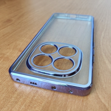 Чохол-накладка з кольоровим покриттям для Xiaomi Redmi Note 14 Pro 5G / Xiaomi Poco X7 Чохол-накладка з кольоровим покриттям для Xiaomi Redmi Note 14 Pro 5G / Xiaomi Poco X7, прозорий термополіуретан, виділені кольором рама і блок камер, додатковий захист кутів смартфона «повітряними подушками», накладка на кнопки регулювання гучності, Київ, Киев