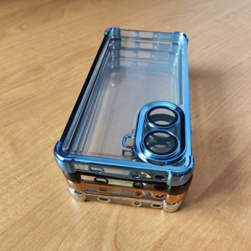 Чохол-накладка з кольоровим покриттям для смартфона Xiaomi Poco X7 Pro / Xiaomi Redmi Turbo 4, прозорий термополіуретан, виділені кольором рама і блок камер, додатковий захист кутів смартфона «повітряними подушками», захист блоку камер, накладка на кнопки регулювання гучності, Київ, Киев