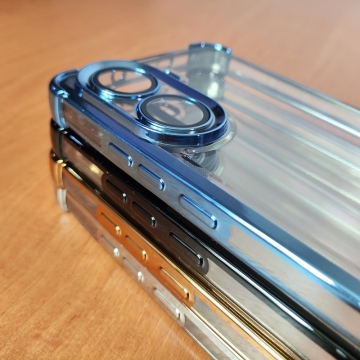 Чохол-накладка з кольоровим покриттям для смартфона Xiaomi Poco X7 Pro / Xiaomi Redmi Turbo 4, прозорий термополіуретан, виділені кольором рама і блок камер, додатковий захист кутів смартфона «повітряними подушками», захист блоку камер, накладка на кнопки регулювання гучності, Київ, Киев