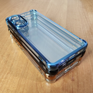 Чохол-накладка з кольоровим покриттям для смартфона Xiaomi Poco X7 Pro / Xiaomi Redmi Turbo 4, прозорий термополіуретан, виділені кольором рама і блок камер, додатковий захист кутів смартфона «повітряними подушками», захист блоку камер, накладка на кнопки регулювання гучності, Київ, Киев