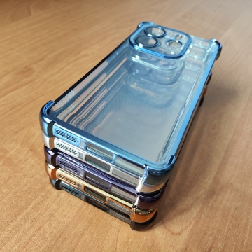 Чохол-накладка з кольоровим покриттям для Xiaomi Redmi Note 14 4G, прозорий термополіуретан, виділені кольором рама і блок камер, додатковий захист кутів смартфона «повітряними подушками», захист блоку камер, накладка на кнопки регулювання гучності, Київ, Киев